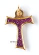 画像1: ミニ十字架　タウの十字架　ラメ紫 (1)
