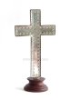 画像3: 卓上十字架　金属製　飾り縁　赤（木製台座）H14cm　※在庫1点のみ (3)