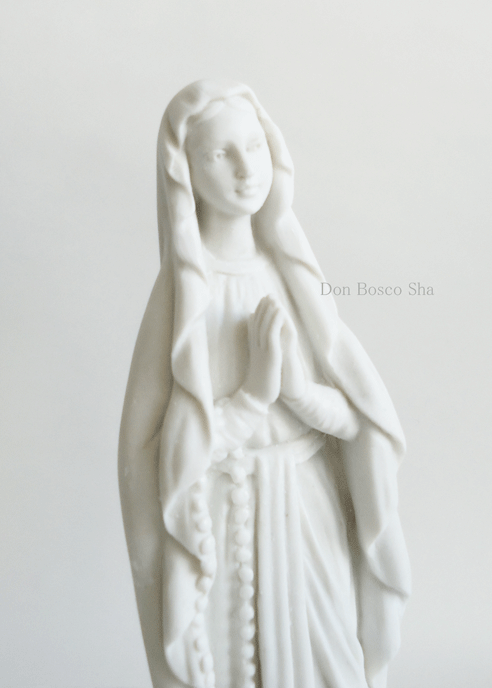 プラストマーブル製 ルルドのマリア像 白 22 3ｃｍ ドン ボスコ社